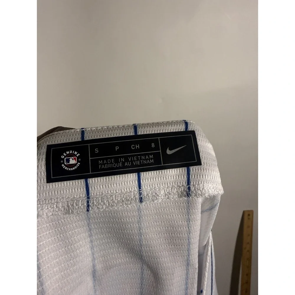 Nike Chicago Cubs Pinstripe Baseball Jersey Kids Small 8 Gioia 5 White Blue